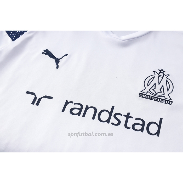 Chandal del Olympique Marsella Manga Corta 2022-2023 Blanco - Pantalon Corto